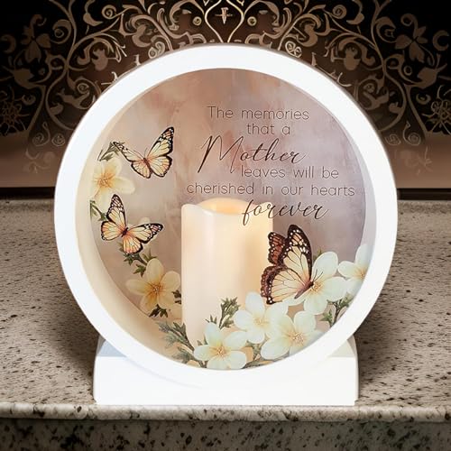 Carson Memorial Shadow Box Lantern with Flameless LED Candle Sympathy Gift for Funeral for Loss of Loved One Remembrance Lantern for Home Decor (Mother)