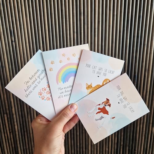 Hat Acrobat 16 Pet Sympathy Cards for Dogs, Cats with Envelopes - Pet Sympathy Card, Loss of Dog Sympathy Card Set - Thoughtful Sympathy Card for Loss of Pet Dog or Cat Sympathy Card (Heartwarming) - color: Heartwarming
