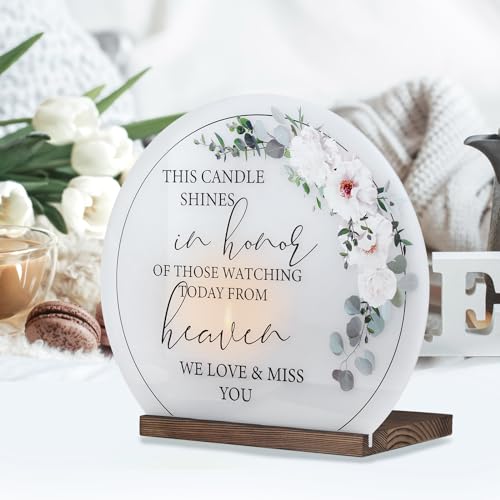 Memorial Candle Wedding Memorial Sign | Sympathy Gifts, Memorial Service Decorations, Bereavement Gifts for Loss of Loved One, in Memory of Mom Father Husband