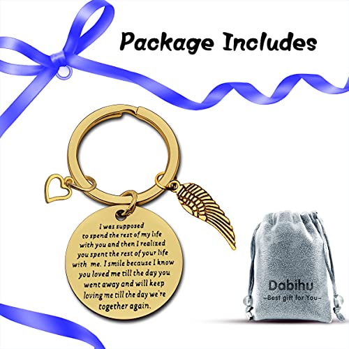 Dabihu Sympathy Gift Memorial Gifts Keychain In Memory of Husband/Wife Jewelry for Loss Loved One Remembrance Keepsake Family Grief Keyring, gold