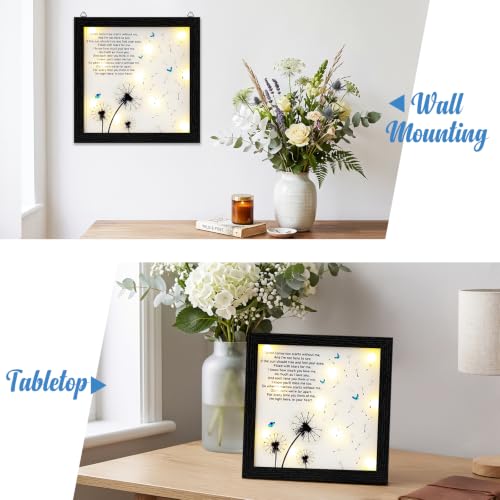 Memorial Gifts LED Shadow Box Sympathy Condolences Grief Dandelion 8x8 - size: Dandelion Compact Version