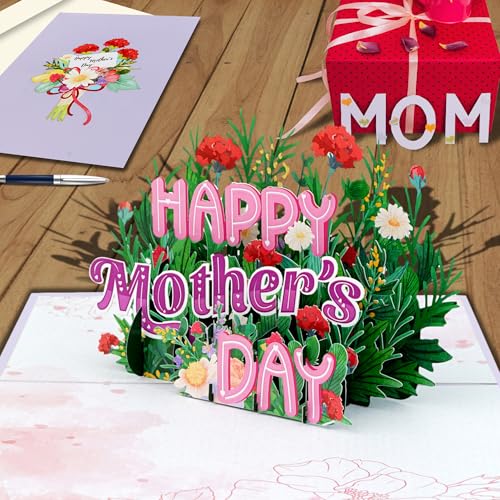 iGifts And Cards Happy Mother's Day 3D Pop-Up Card 5" x 7" | Floral Bouquet, Garden Design, Mom, Grandma, Wife, Alternative to Flowers, With Notecard, Keepsake - color: Happy Mother's Day 6