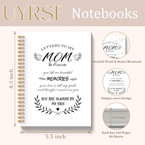 Mom Memorial Gifts Notebook Journal 5.5x8.3, Loss of Mother Sympathy Gifts Hardcover Notebook for Note Taking, Letters to My Mom in Heaven Journals for Writing - color: Letters Mom4