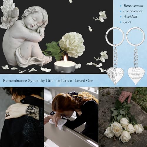 Ecally 40 Set Funeral Favors for Guest Celebration of Life Keychains Memorial Service Sympathy Gifts for Family Church Decoration (Angel) - style: Angel