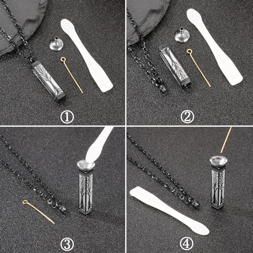 abooxiu Urn Necklace for Ashes Memorial Cremation Jewelry for Ashes Stainless Steel Ashes Jewelry Cube Ashes Necklace Bar Urn Pendant for Women Men - style: Tree of Life