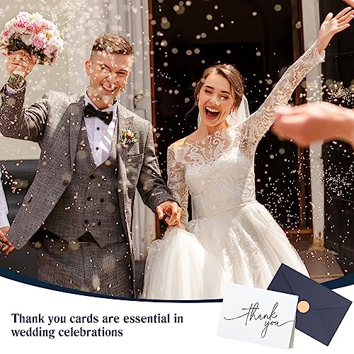 Goefun Thank You Cards with Envelopes 144 Pack Bulk 4×6 Navy Blue | Goefun Blank Thank You Notes, Unique Designs for Small Business, Funeral, Wedding, Baby Shower Boy and Graduation - color: navy blue