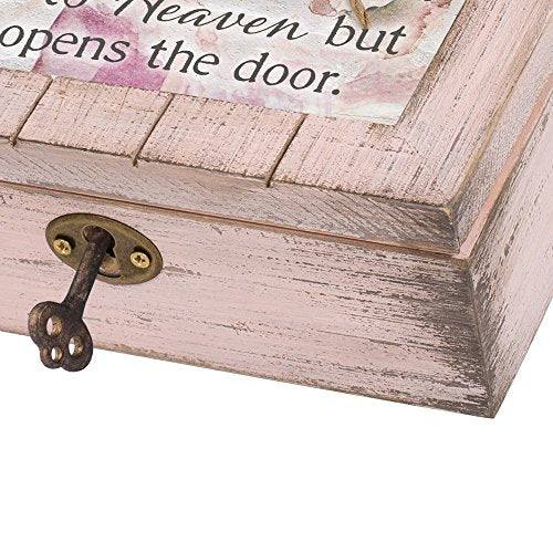Cottage Garden Prayer to Heaven Blush Pink Distressed Locket Petite Music Box Plays Amazing Grace