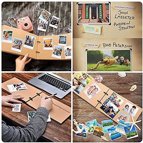 ZEEYUAN Wooden Photo Album Scrapbook DIY Photo Book Wedding Guest-Book 80 Pages Travel Memory Book Birthday Anniversary Valentine's Gift for Mother Father (I Love You) - color: I Love You