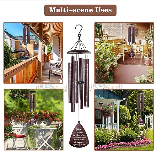 Soopau Sympathy Wind Chimes for Outside, 32'' Memorial Wind Chimes for Loss of Loved One, Memorial Gifts for Loss of Mother Father, Bereavement Gift in Memory of Loved One (Bronze)