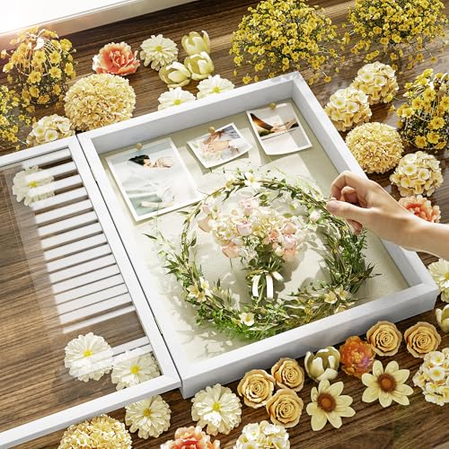 SZQINJI Shadow Box Frame 13x16 Deep Large Memory Box Display Cases, White - color: White, size: 13x16