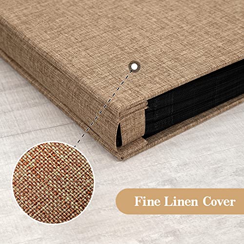 potricher Linen Photo Album for 4x6 Inch Photos, 300 Pockets, Khaki | Linen Cover, Small Capacity 4x6 Picture Albums with Horizontal Pockets, 4x6 Photo Book for Family, Wedding, Baby, Anniversary - color: Khaki