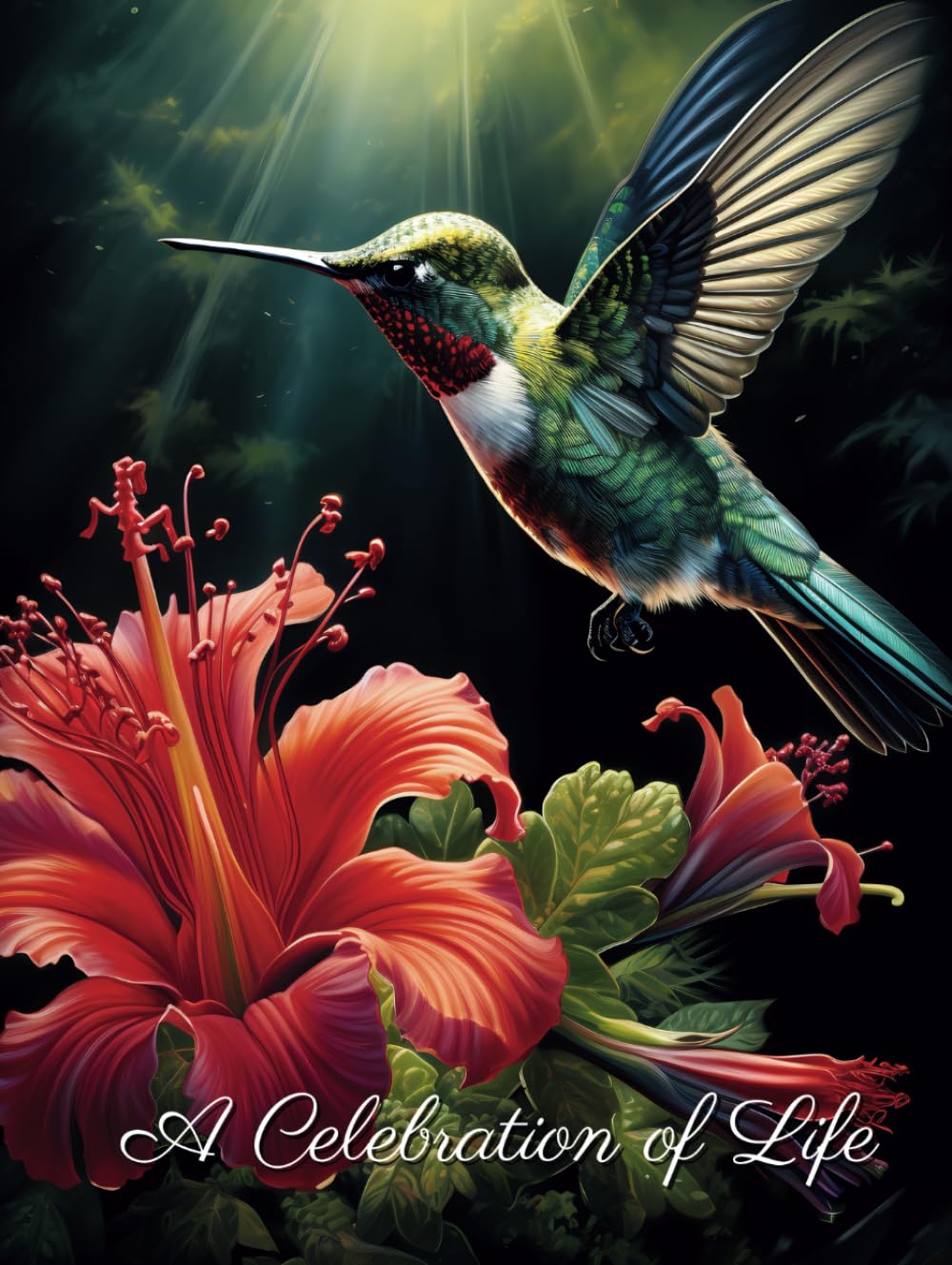 A Celebration of Life: Funeral Guest Book with Hummingbird Cover
