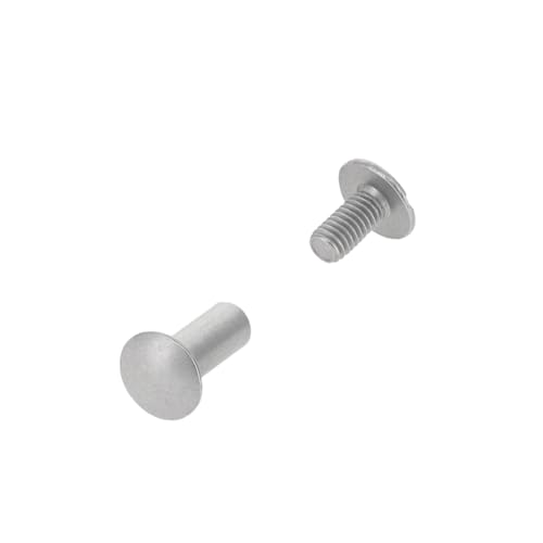 Chicago Screws, Dome Cap, Nickel Matte, Solid Brass-LL (50 per Bag) - size: 7.1mm Cap / 9.5mm Post (Mini)