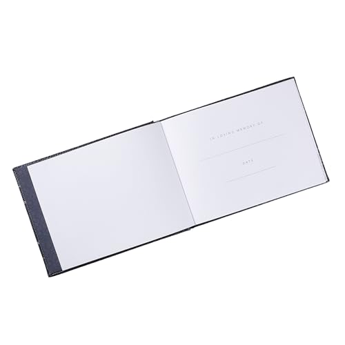 Christian Art Gifts in Loving Memory Guest Book - Grey Padded Faux Leather w/Debossed Cover Design - Condolence Book, Funeral Guest Book, Memorial Sign-in Book for Funerals & Memorial Services