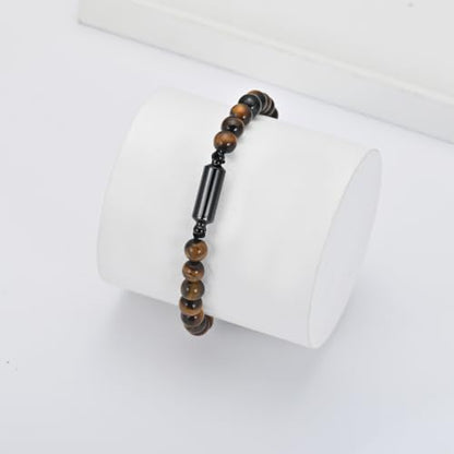 Hearbeingt Cremation Jewelry Urn Bracelet for Ashes Braided Rope Beads - color: Tiger Eye-2