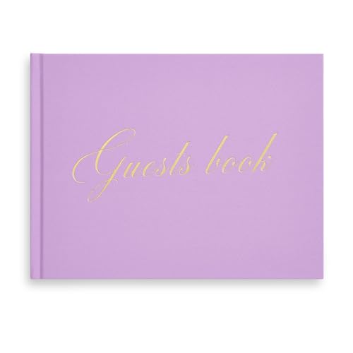 &And Per Se Purple Wedding Guest Book with Photo Spots – Elegant Hardcover Sign-in Book for Weddings, Baby Showers & Special Events – Memory Keepsake Album - color: Purple