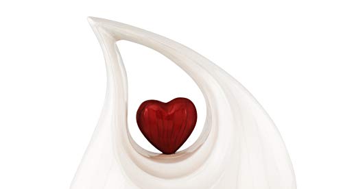 Heart of Love Cremation Urn for Human Ashes – Large Adult Funeral Urn, Decorative Memorial Urn, Metal Burial Urn for Loved One Ashes (Non-Customize, Adult)