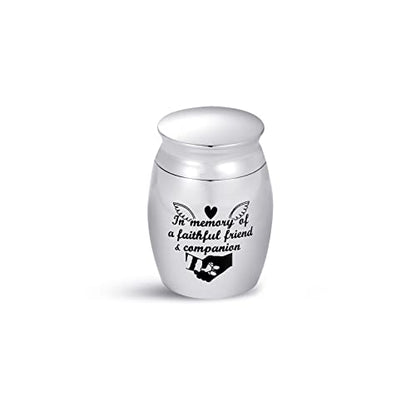 Mini Cremation Urns for Ashes Cremation Keepsake Memorial in Memory of A Faithful Friend Companion Best Friends Puppy Dog Ashes - size: In memory of a faithful friend & companion