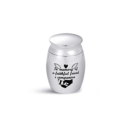 Mini Cremation Urns for Ashes Cremation Keepsake Memorial in Memory of A Faithful Friend Companion Best Friends Puppy Dog Ashes - size: In memory of a faithful friend & companion
