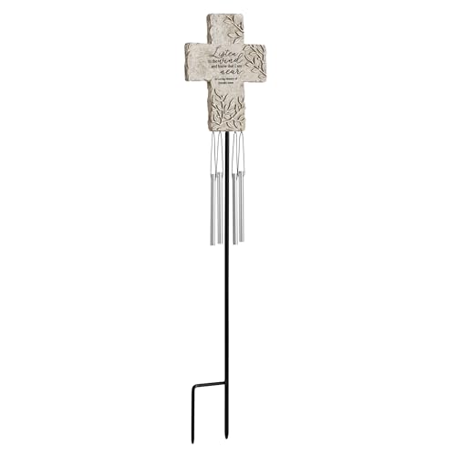 Let's Make Memories Personalized Memorial Wind Chime - Sympathy - Customized Condolences - Loss of Loved One - Celebrate Their Life - Outdoor Memorial - Cross - Whispers in the Wind - style: Cross - Whispers in the Wind