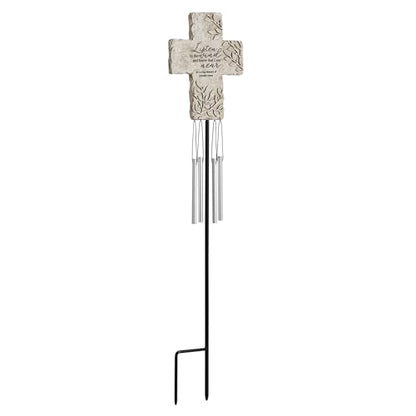 Let's Make Memories Personalized Memorial Wind Chime - Sympathy - Customized Condolences - Loss of Loved One - Celebrate Their Life - Outdoor Memorial - Cross - Whispers in the Wind - style: Cross - Whispers in the Wind