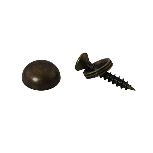 8pcs Pure Brass Decorative Screws with Caps Used as Mirror Screw Mirror Fixing Screws Cover Self-Tapping Screws (15mm, Bronze) - size: 15mm x [Length] x [Pitch]