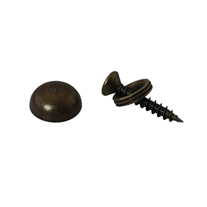 8pcs Pure Brass Decorative Screws with Caps Used as Mirror Screw Mirror Fixing Screws Cover Self-Tapping Screws (15mm, Bronze) - size: 15mm x [Length] x [Pitch]