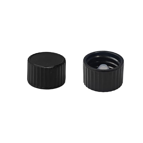 25Pcs 18mm Black Phenolic Screw Caps, Leak-Resistant Bottle Lids for Boston Round Bottles, Chemicals, Cosmetics, and Storage - size: 18mm