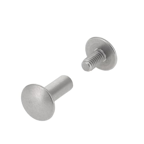 Chicago Screws, Dome Cap, Nickel Matte, Solid Brass-LL (50 per Bag) - size: 11.0mm Cap / 12.7mm Post