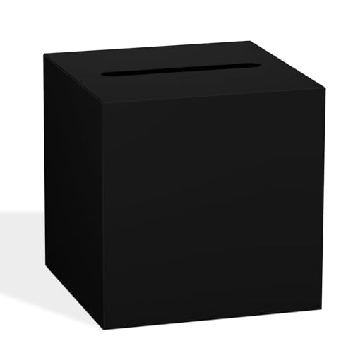 Black Card Box for Party, 8.7" Gift Cards Receiving Box Holder for Wedding, Bridal Shower, Graduation, Birthday, Retirement, Baby Shower, Anniversaries Party Decorations - color: Black