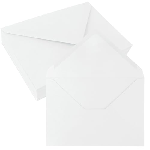 50 Pack 5x7 Envelopes, White A7 Gummed Envelopes | 5.4"X7.6" Fits 5x7 Cards, 100 lb/150 gsm Paper, Moisture-Seal, Smooth Printing, for Invitations, Photos, Crafts & More - color: White, size: 5x7