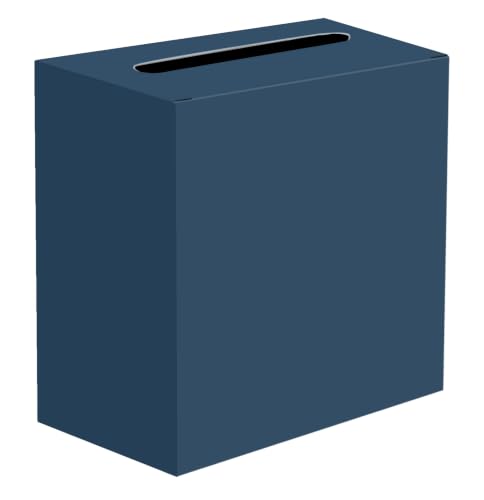 SietDESEO Navy Blue Card Box for Graduation Large Cardboard Gift Card Box Holder for Wedding Reception Birthday Graduation Baby Shower Raffle Ticket Box with Slot - color: NAVY BLUE CARD BOX, size: 9 X 5.1 X 9 INCH