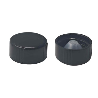 25Pcs 24mm Black Phenolic Screw Caps, Leak-Resistant Bottle Lids for Boston Round Bottles, Chemicals, Cosmetics, and Storage - size: 24mm