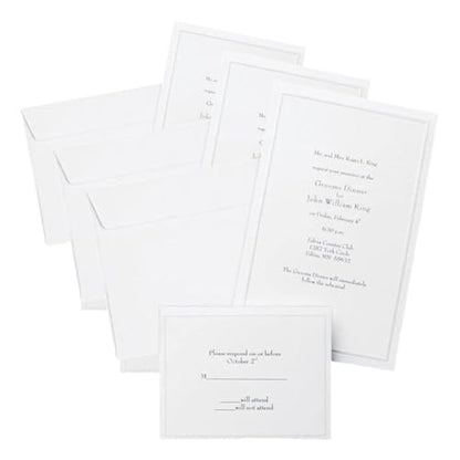 Gartner Studios Border Wedding Invitation Kit, Pearl White, 50-Count (61001) (Pack of 3) - size: 5.5 inches by 8.5 inches (Pack of 3)