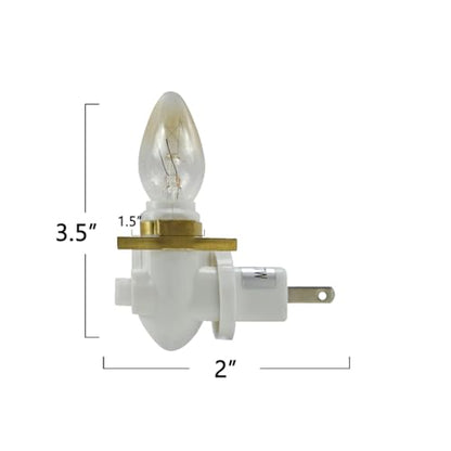 BOXCASA Night Lamp Base 360 Plug in Night Light Module Includes 2 Bulbs | Warm Yellow 360 Night Light Module DIY Stained Glass Metal Clip 2 Pin Plug White Making Your Own Decorative Night Lights - color: White