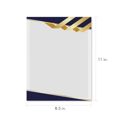 PaperDirect Grand Admiral Navy Gold Border Papers, Elegant Navy and Gold Design, 8.5 x 11, Acid-Free, Ideal for Invitations, Flyers, Announcements, Certificates, Scrapbooking, Cards, 25 Sheets - color: Grand Admiral Navy Gold