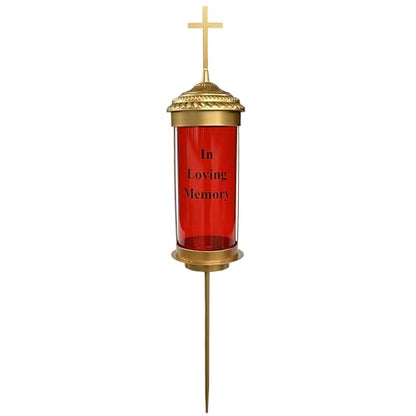 Generic Cemetery Decorations Lantern Light Memorial Candles for Loss of Loved Ones with Cross Decorations for Grave with Long Ground Stakes