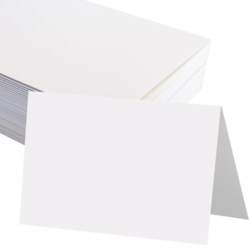 50 Pack 5x7 Blank Folded Cards, White Cardstock | 5x7 Folded, 200 gsm Cardstock, Printable, for Invites, Greetings, Thank You Notes & Diy Crafts, Cards Only - color: Blank Folded Cards, size: 5x7