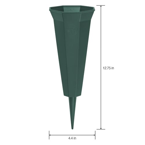 FloraCraft Affinity Plastic Cemetery Vase with Permanent Spike 4.4 inch x 12.75 inch Green