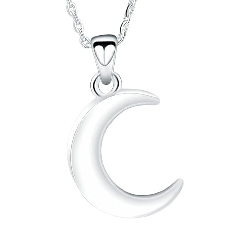 Imrsanl Cremation Jewelry for Ashes Moon Urn Necklace Stainless Steel Memorial Lockets Keepsakes Jewelry for Ashes Pendant - Fill kit - color: Sterling Silver