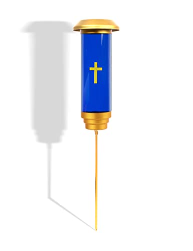 Solar Lights for Cemetery,Solar Cross for Cemetery Grave,Cemetery Solar Lights for Grave for Outdoor Flower Bed Patio Yard Garden Lawn Memorial Cemetery Grave Decorations,Blue