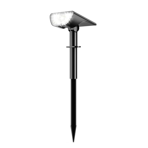 RUIKORING 73 LED Solar Spot Lights Outdoor Waterproof, Cool White, 1 Pack | Landscape Spotlight with 3 Lighting Modes, Dusk to Dawn Auto On/Off, 2-in-1 Wall & Ground Mount for Yard, Garden & Pathway - size: 1 Pack