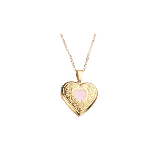 Vintage Engraved Flower Locket Picture Pendant Necklace Antique Carved Pattern Oval Heart Pendant Necklace For Women Hold Picture Souvenir Memorial Jewelry - color: C