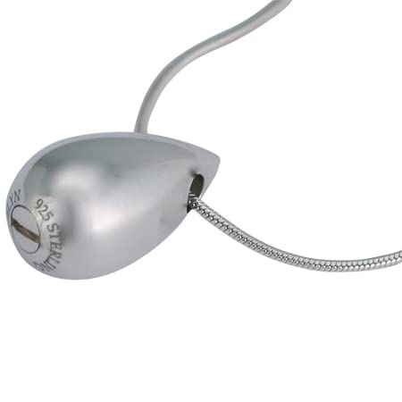 Teardrop Pendant and Necklace for Ashes, Sterling Silver, Cremation Jewelry for Ashes - color: Silver