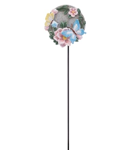 Napco Memorial Garden Stake with Butterflies & Flowers Sympathy Gift for Loss of Loved One – Outdoor Grave Marker, Bereavement Keepsake, Remembrance Yard Décor - color: Butterflies Grey
