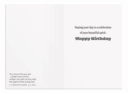 DaySpring - Birthday Balloons - 4 Balloon Designs Assortment with Scripture - 12 Happy Birthday Boxed Cards & Envelopes (U0057)