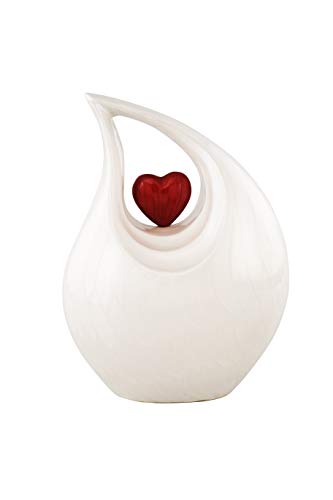 Heart of Love Cremation Urn for Human Ashes – Large Adult Funeral Urn, Decorative Memorial Urn, Metal Burial Urn for Loved One Ashes (Non-Customize, Adult)