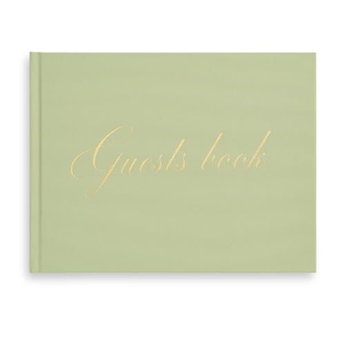 &And Per Se Sage Wedding Guest Book with Photo Spots – Elegant Hardcover Sign-in Book for Modern Weddings, Minimalist Baby Showers & Special Events – Sophisticated Memory Keepsake Album - color: Sage