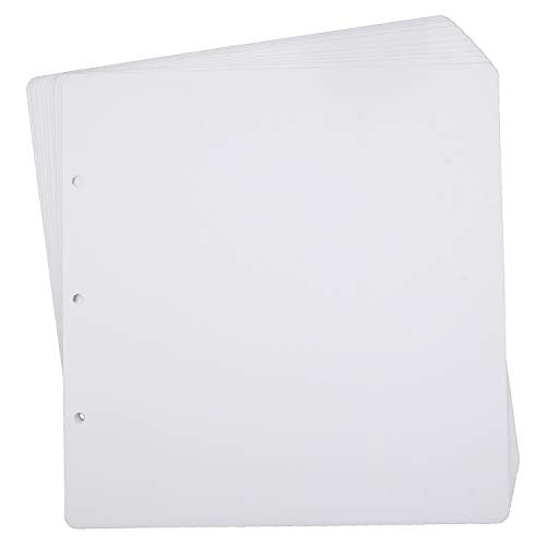 10 Sheets Double Sided Scrapbooking Refill Pages, 9.84x10.24" No Acid Thick Additional Craft Paper Cardboard for ALL ADVcer 10x10 inch Three-Ring Loose-Leaf Binder Photo Album Scrapbook (White) - color: White