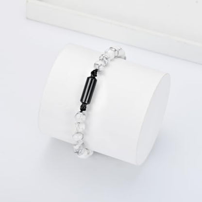 Hearbeingt Cremation Jewelry Urn Bracelet for Ashes Braided Rope Beads - color: White-3